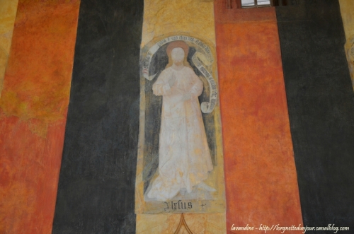 Détail des peintures murales de la chapelle du château de Châteauneuf-en-Auxois
