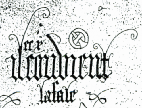 Le mot, chiffre et devise d'Antoine de la Sale. Carpentras, Bibliothèque Inguimbertine, Ms. 38, fol. IIIv (détail)