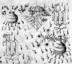 La devise dans la chantepleure associée au mot RIEN NE MEST PLUS dans le Filostrato de Boccace appartenant à Marie de Clèves et daté de 1456 (Paris, BnF, ms. Fr. 25528) La devise dans la chantepleure associée au mot RIEN NE MEST PLUS dans le Filostrato de Boccace appartenant à Marie de Clèves et daté de 1456 (Paris, BnF, ms. Fr. 25528)