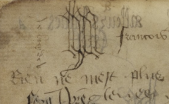 Le chiffre et le mot de Marie de Clèves dans le Liber Amicorum de son recueil des oeuvres d'Alain Chartier (Paris, Bnf, Ms. fr. 20026, fol. 1v.) Le chiffre et le mot de Marie de Clèves dans le Liber Amicorum de son recueil des oeuvres d'Alain Chartier (Paris, Bnf, Ms. fr. 20026, fol. 1v.)