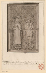 Pierre tombale de Guillaume Jouvenel, plate tombe à double représentation dans la chapelle des Ursin à Notre-Dame de Paris Pierre tombale de Guillaume Jouvenel, plate tombe à double représentation dans la chapelle des Ursin à Notre-Dame de Paris