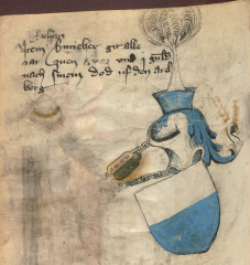Mention de l'ordre de la Cosse de genêt. Armorial de Saint-Christophe de l'Arlberg. München, Bayerisches Hauptstaatsarchiv, Geheimes Hausarchiv, Bände 3, fol. 61v Mention de l'ordre de la Cosse de genêt. Armorial de Saint-Christophe de l'Arlberg. München, Bayerisches Hauptstaatsarchiv, Geheimes Hausarchiv, Bände 3, fol. 61v