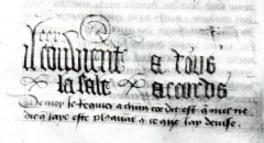 Détail du fac-similé des graffitis laissés dans la grotte de la Sibylle. Paradis de la Reine Sibylle, Chantilly, Musée Condé, ms. 653, fol. 21v. Détail du fac-similé des graffitis laissés dans la grotte de la Sibylle. Paradis de la Reine Sibylle, Chantilly, Musée Condé, ms. 653, fol. 21v.