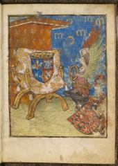 Armes et devises d'Antoine de la Sale et d'Agnès de Bourgogne. Paradis de la Reine Sibylle, Chantilly, Musée Condé, ms. 653, fol. 2. Armes et devises d'Antoine de la Sale et d'Agnès de Bourgogne. Paradis de la Reine Sibylle, Chantilly, Musée Condé, ms. 653, fol. 2.