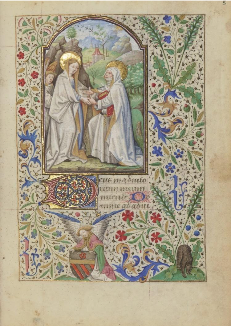 Paris, BnF, NAL 3226, Heures à l'usage de Paris, aux armes et emblèmes du chancelier de France Guillaume Jouvenel des Ursins
